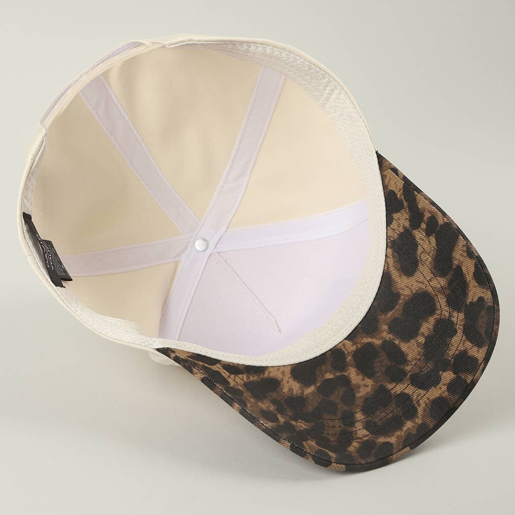 Howdy Darlin' Embroidered Leopard Brim Trucker Hat