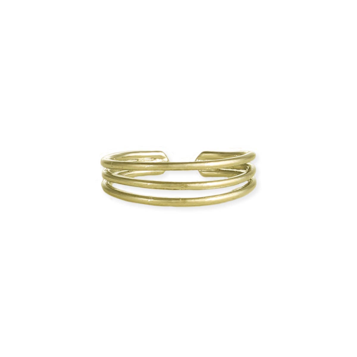 Gold 3 Band Adjustable Toe Ring