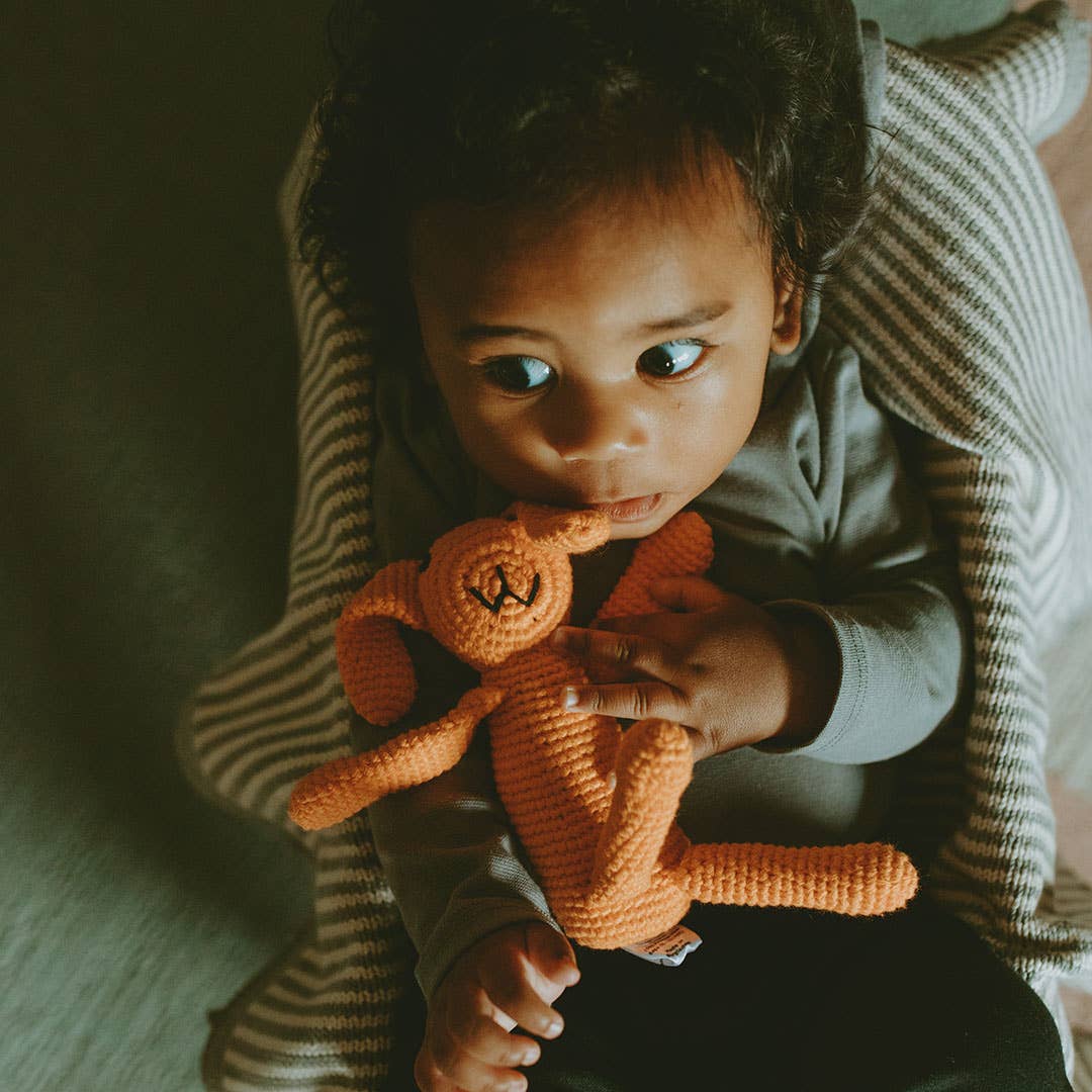 Handmade Sweet “My First Bunny” Baby Rattle – Organic Cotton