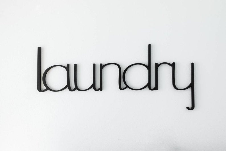 Wood Laundry Room Word Cutout - Laundry Room Decor