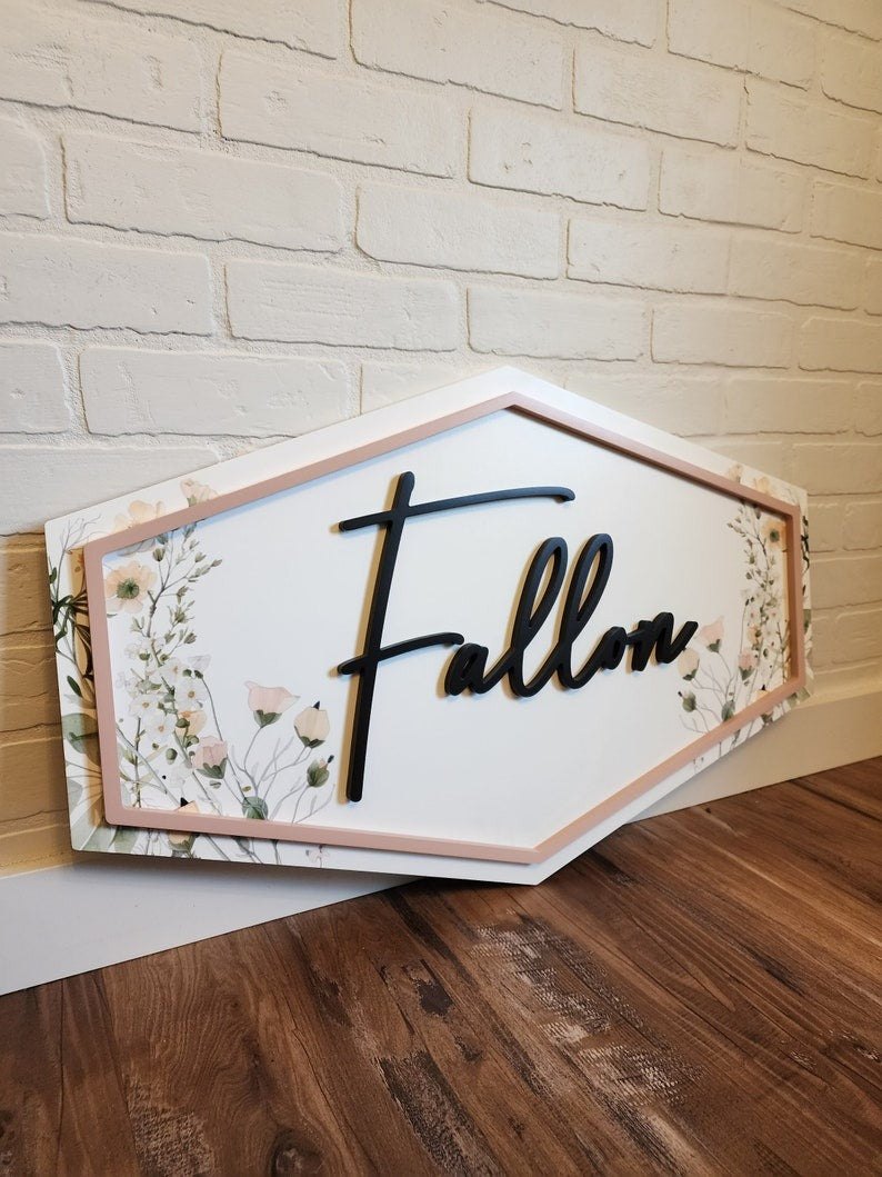 Floral Nursery Name Sign