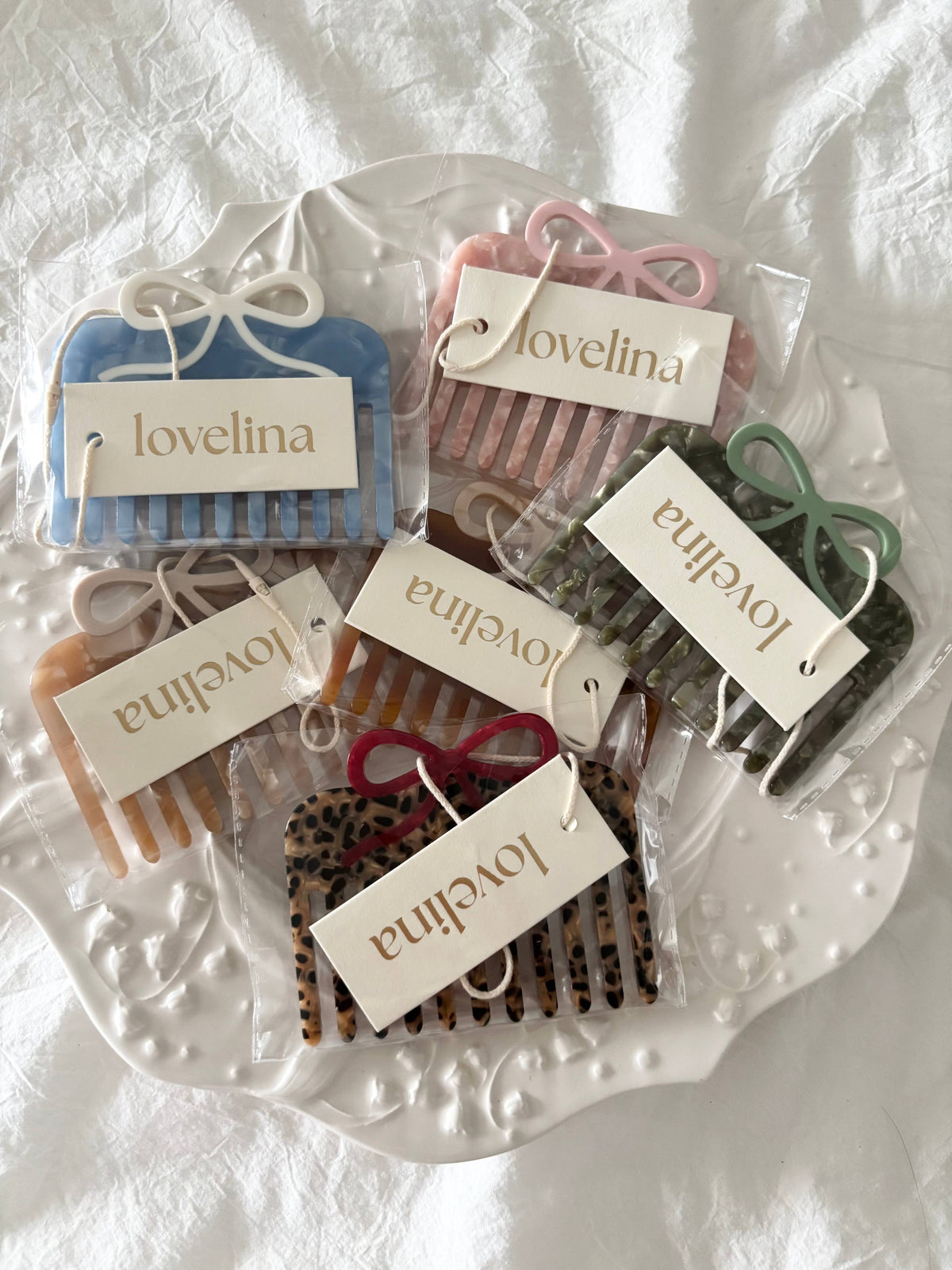 Bow Acetate Wide-Tooth Comb Holiday Gift