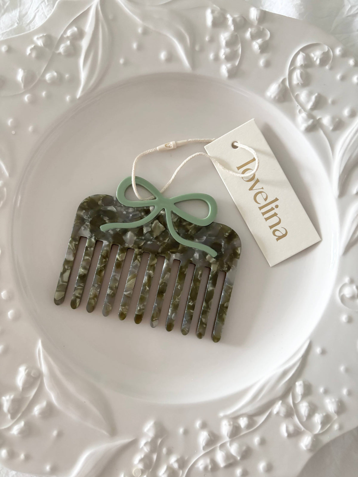 Bow Acetate Wide-Tooth Comb Holiday Gift