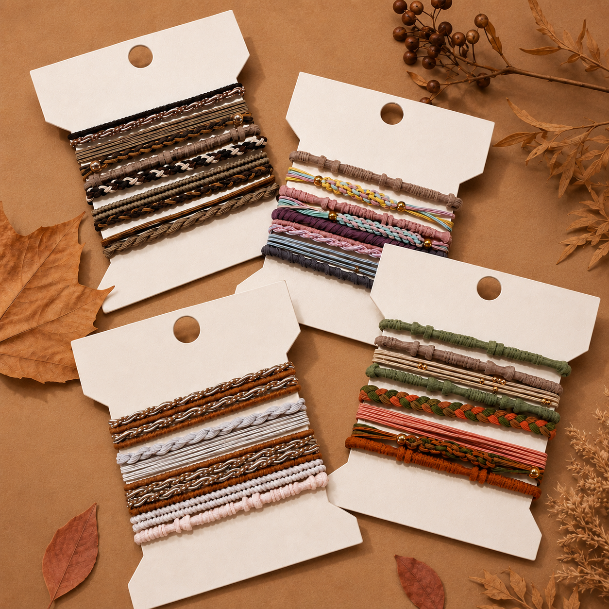 Boho Multi-Style Hair Tie Bracelet Set | 91H51035