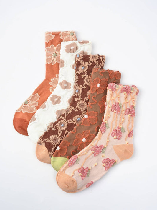 Rufia - Orange Embossed Women's Socks