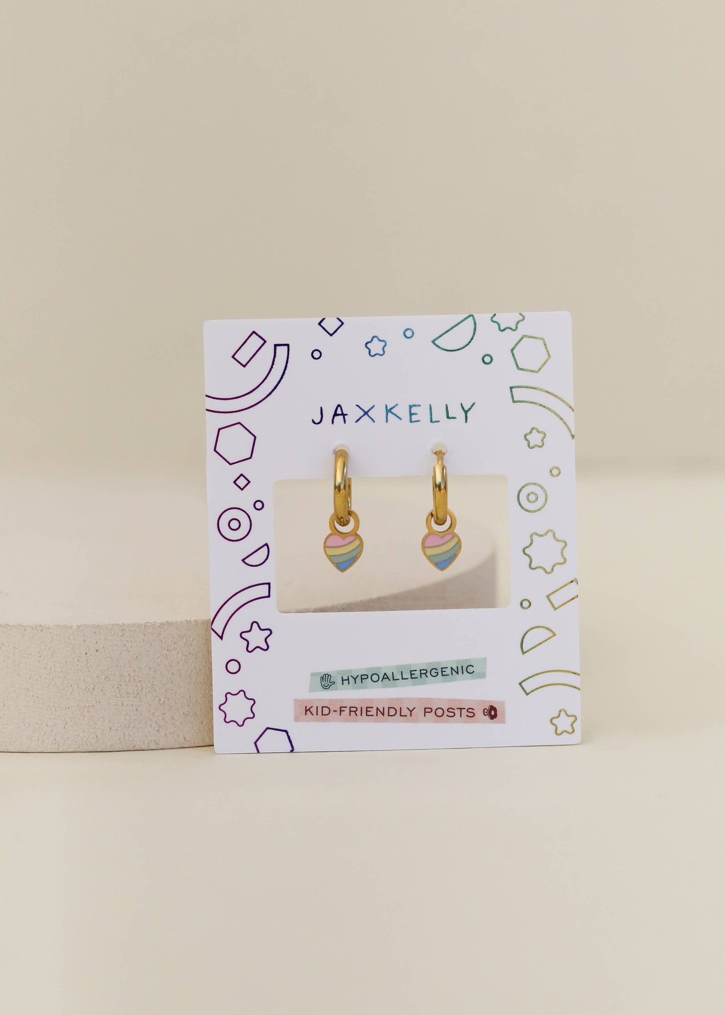 Heart Enamel Charm Hoop