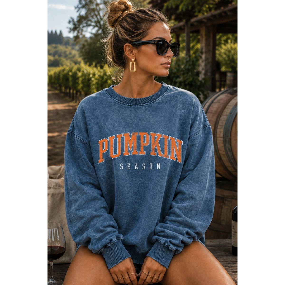 PUMPKIN SEASON MINERAL GRAPHIC  SWEATSHIRTS