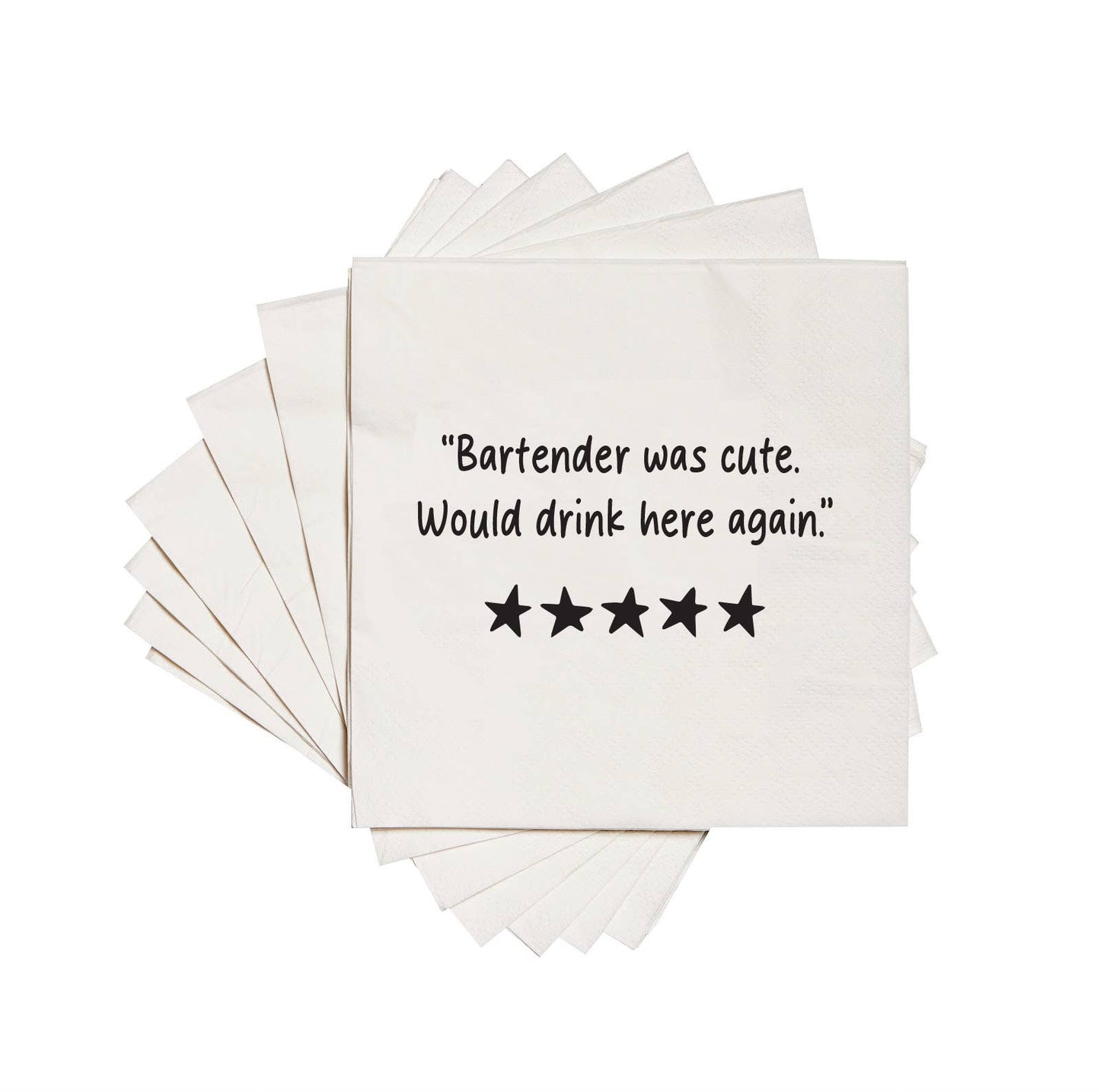 Bartender was cute | Funny Cocktail Napkins