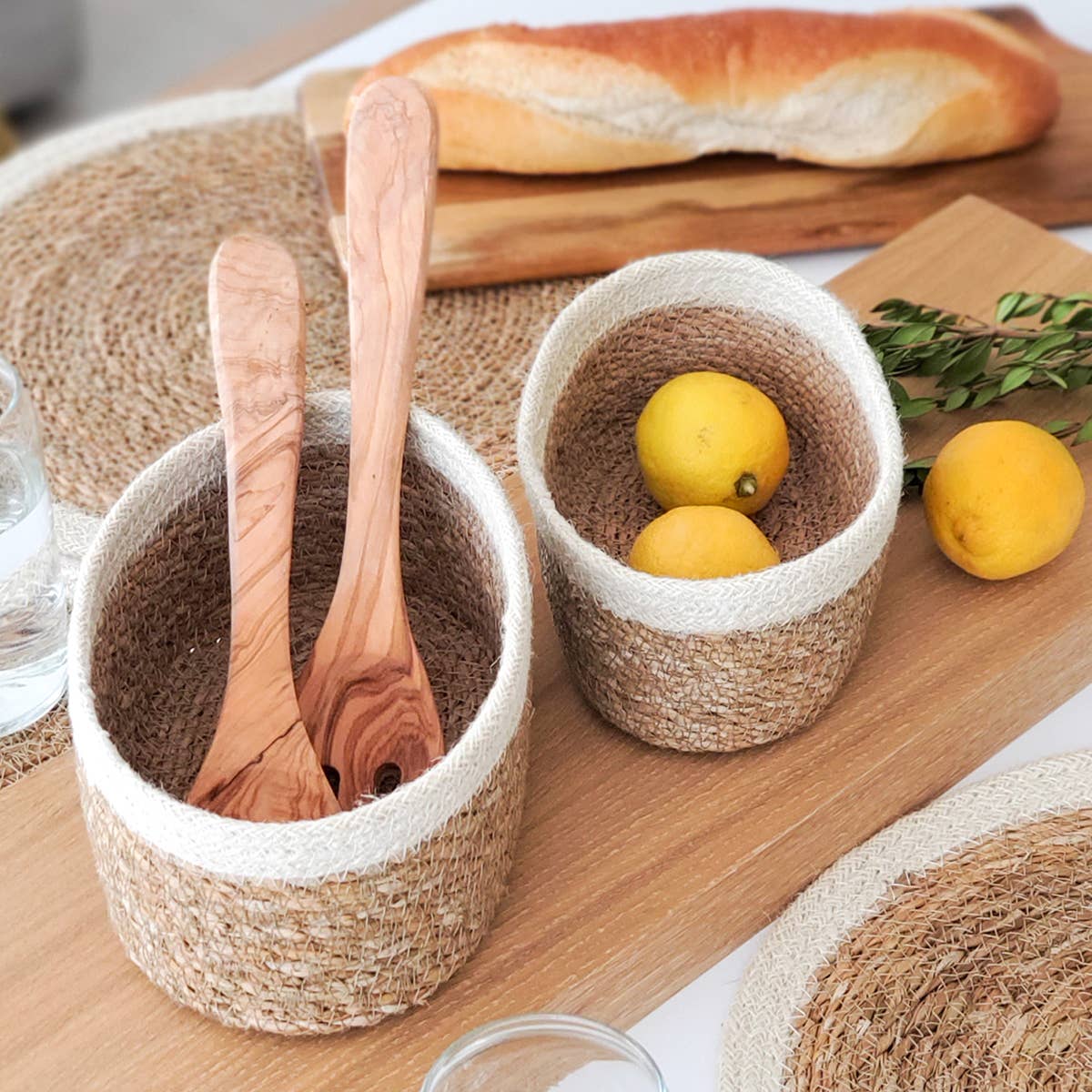 Handwoven Wicker Storage Basket • Savar Oval Bowl - Set of 3