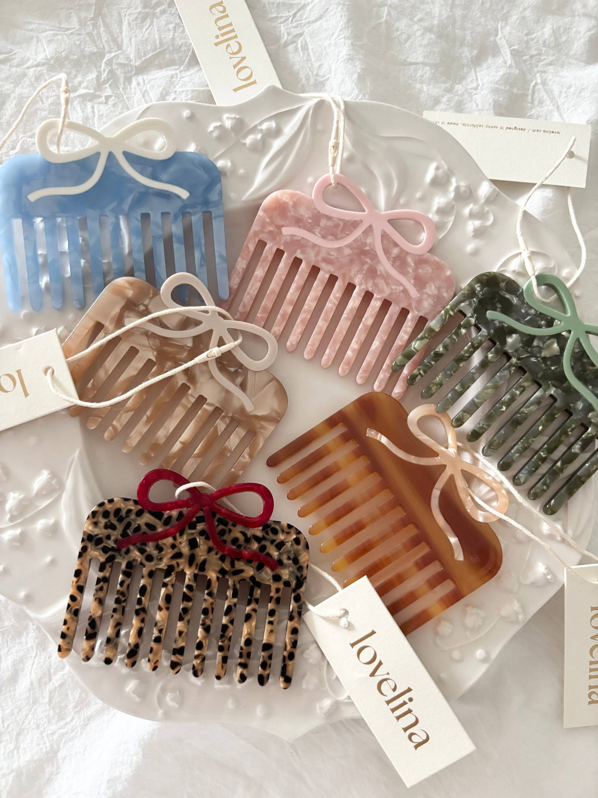 Bow Acetate Wide-Tooth Comb Holiday Gift