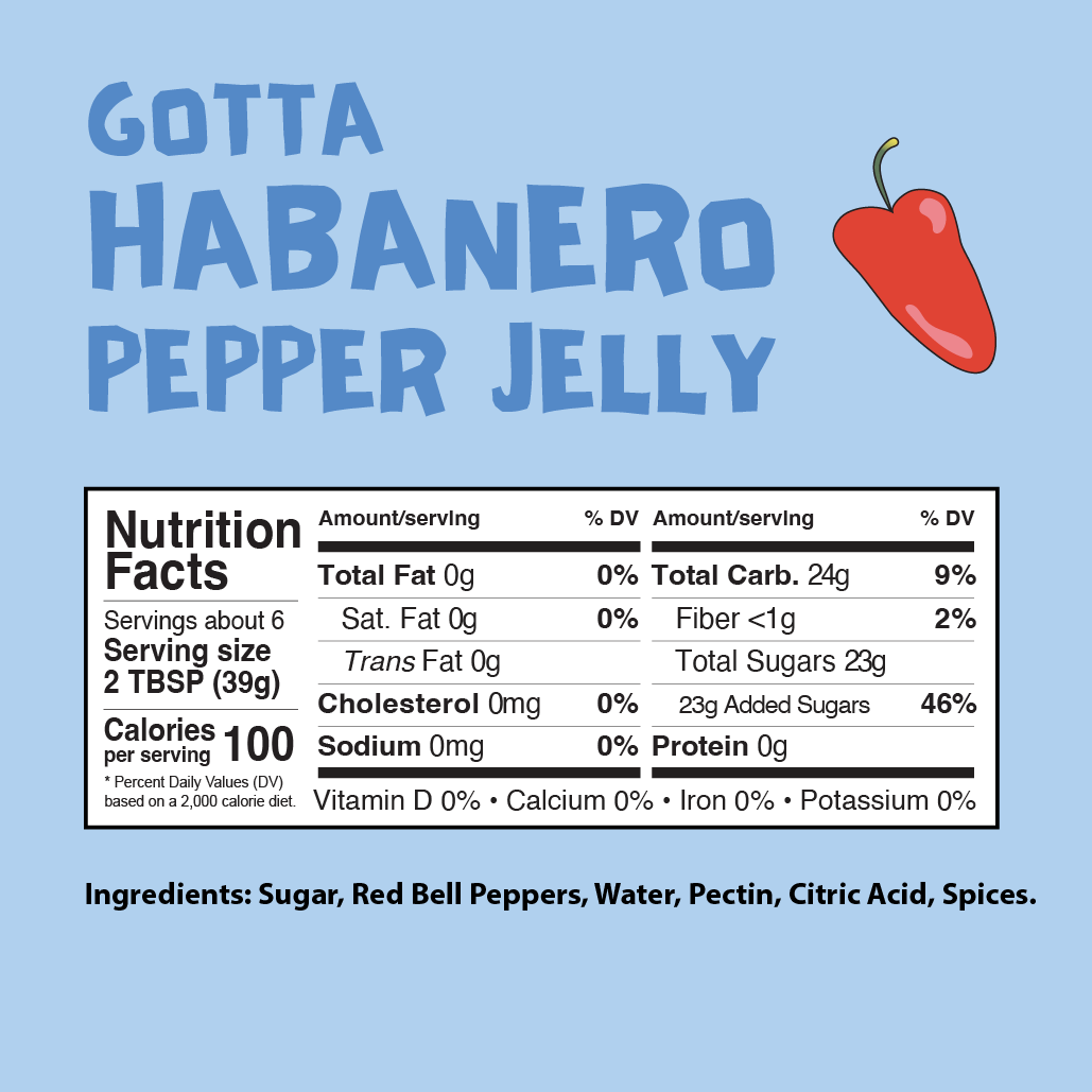 Habanero Pepper Jelly 8.40 oz - Sweet, Tangy and Spicy Jelly