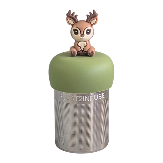 Deer | Floating Tea Infuser | Green Base | Brown Deer