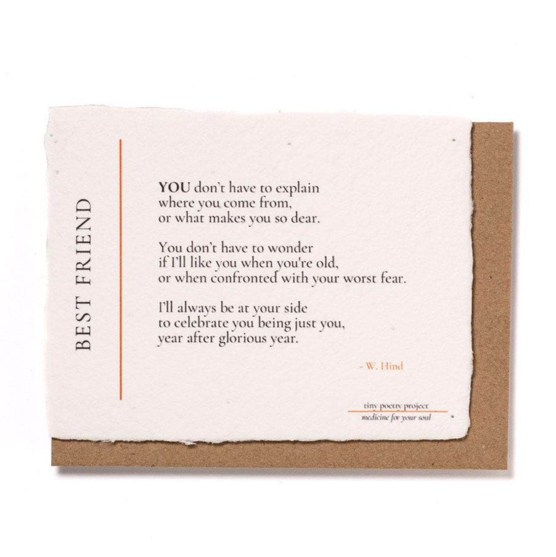 Best Friend: Plantable Wildflower Card (Friend)