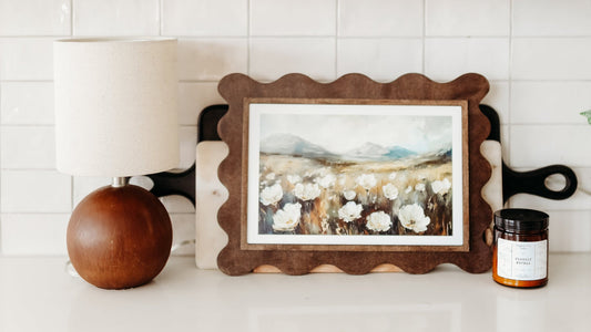Vintage Landscape Print - Scalloped Frame