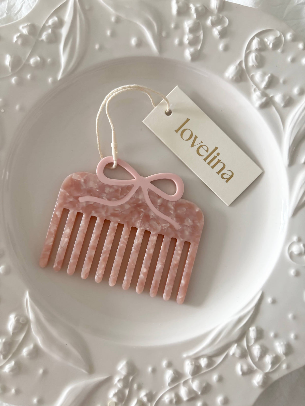 Bow Acetate Wide-Tooth Comb Holiday Gift