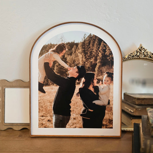 Custom Photo Print On Wood With Leather Border