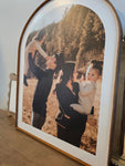 Custom Photo Print On Wood With Leather Border