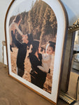 Custom Photo Print On Wood With Leather Border
