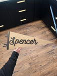Custom Wood Pennant Flag Name Sign