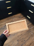 Scalloped Wood Catch-All Tray – Handmade Hardwood Valet & Jewelry Dish