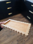 Scalloped Wood Catch-All Tray – Handmade Hardwood Valet & Jewelry Dish