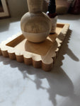 Scalloped Wood Catch-All Tray – Handmade Hardwood Valet & Jewelry Dish