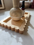 Scalloped Wood Catch-All Tray – Handmade Hardwood Valet & Jewelry Dish