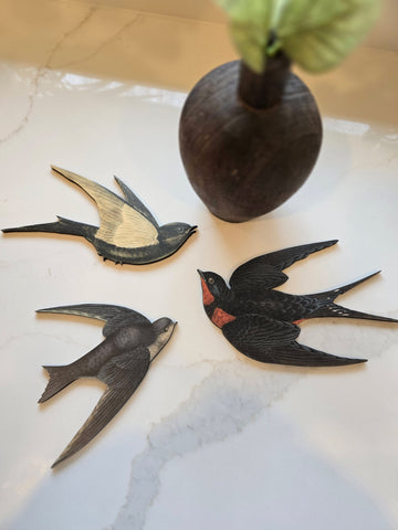 Vintage-Inspired Bird Wall Art – Wood Bird Decor