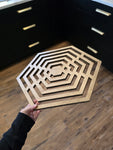 Geometric Wood Wall Art – Hexagon Design
