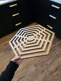 Geometric Wood Wall Art – Hexagon Design