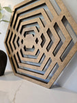 Geometric Wood Wall Art – Hexagon Design