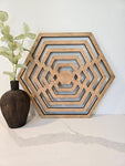 Geometric Wood Wall Art – Hexagon Design