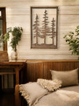 Framed Pine Tree Wall Art - Nature Decor for Cabin or Rustic Home - Rustic Wall Art"