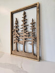 Framed Pine Tree Wall Art - Nature Decor for Cabin or Rustic Home - Rustic Wall Art"