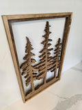Framed Pine Tree Wall Art - Nature Decor for Cabin or Rustic Home - Rustic Wall Art"