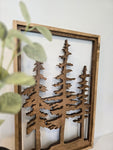 Framed Pine Tree Wall Art - Nature Decor for Cabin or Rustic Home - Rustic Wall Art"