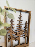 Framed Pine Tree Wall Art - Nature Decor for Cabin or Rustic Home - Rustic Wall Art"