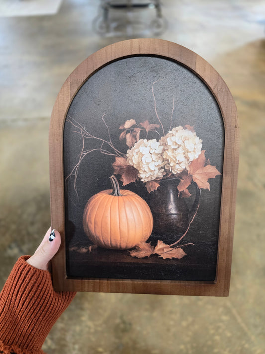 Autumn Pumpkin + Hydrangea Interchangeable Wood Arch