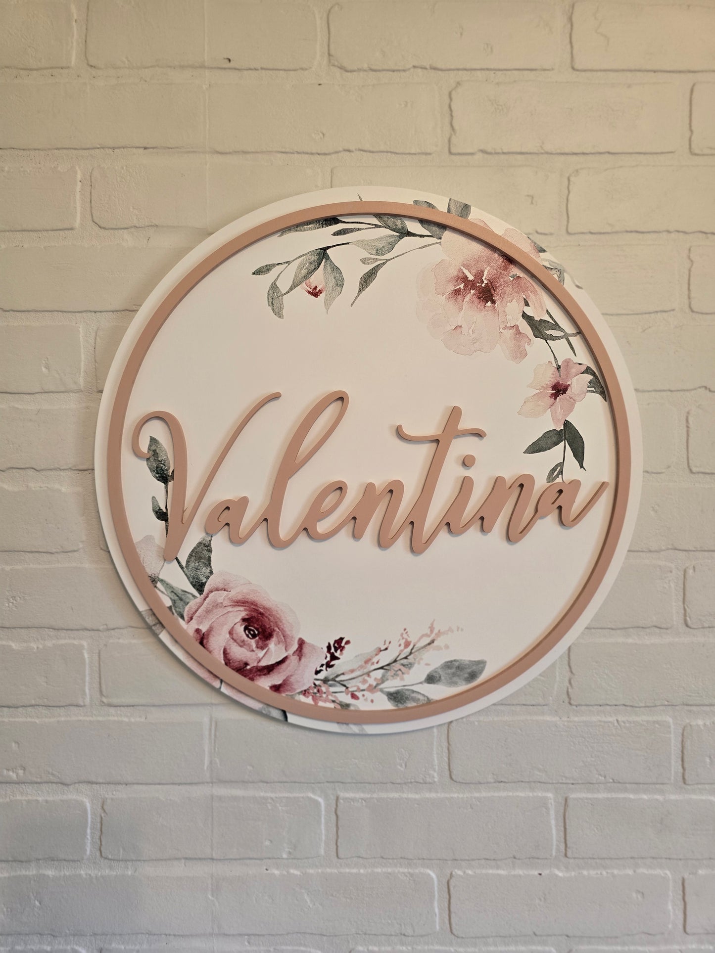 Personalized Floral Nursery Name Sign