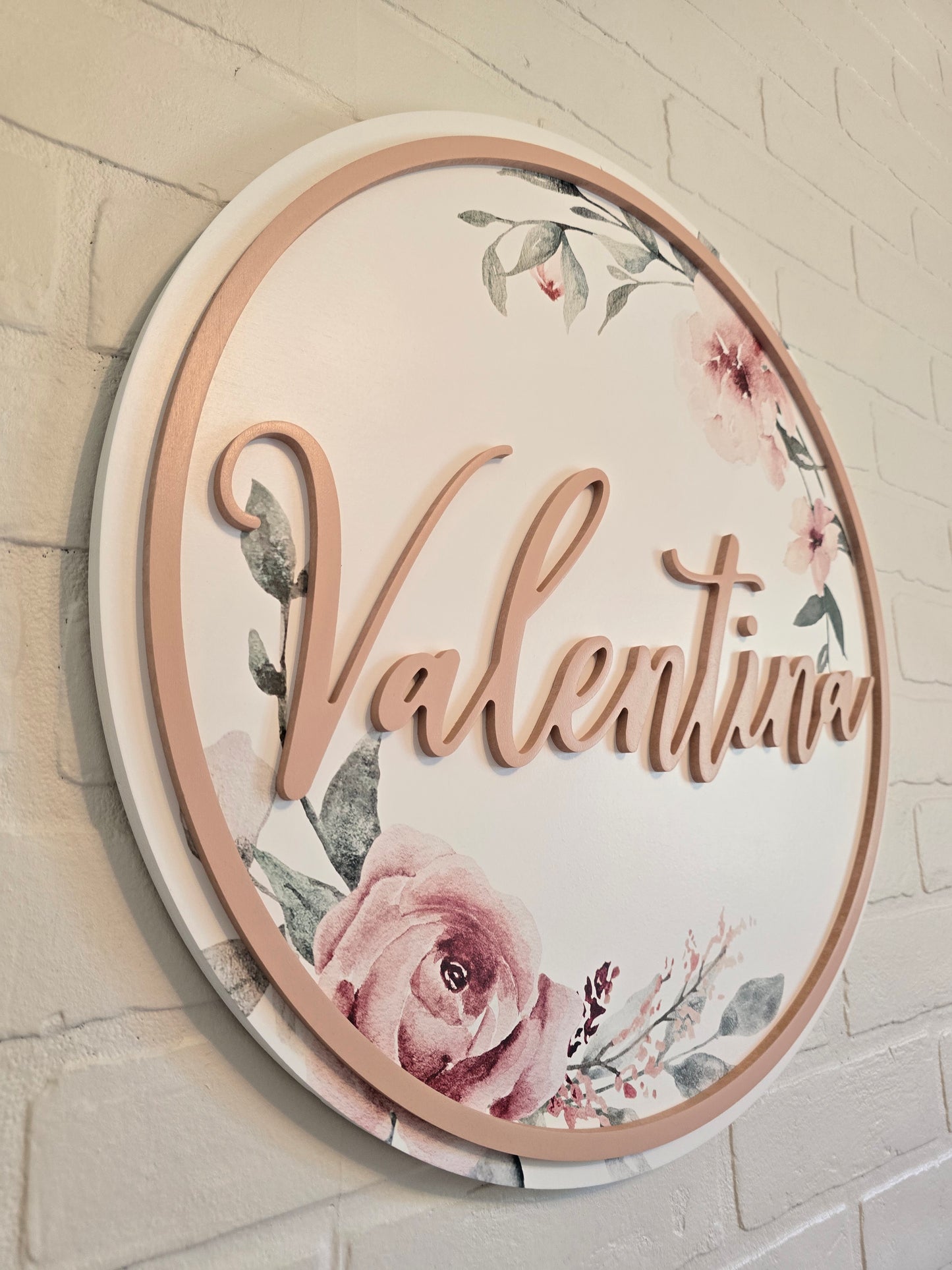 Personalized Floral Nursery Name Sign