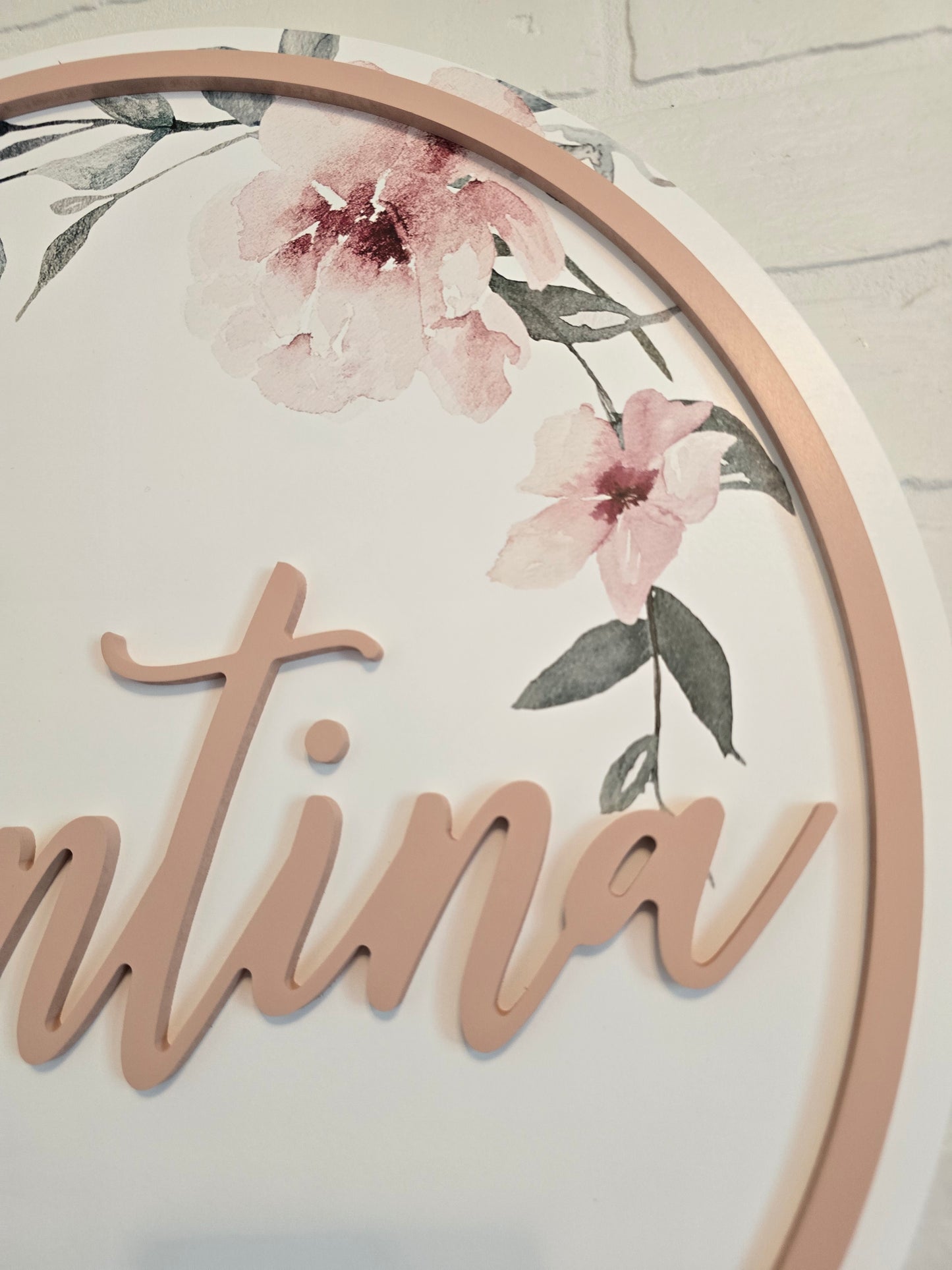 Personalized Floral Nursery Name Sign