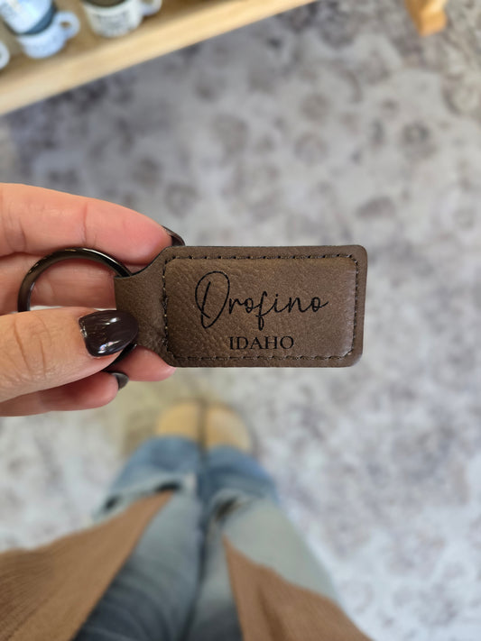 Orofino, ID Leatherette Keychain
