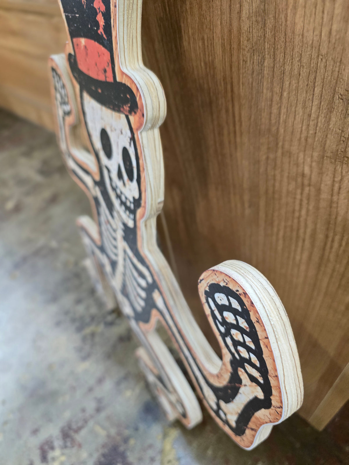Vintage Dancing Skeleton Halloween Sign