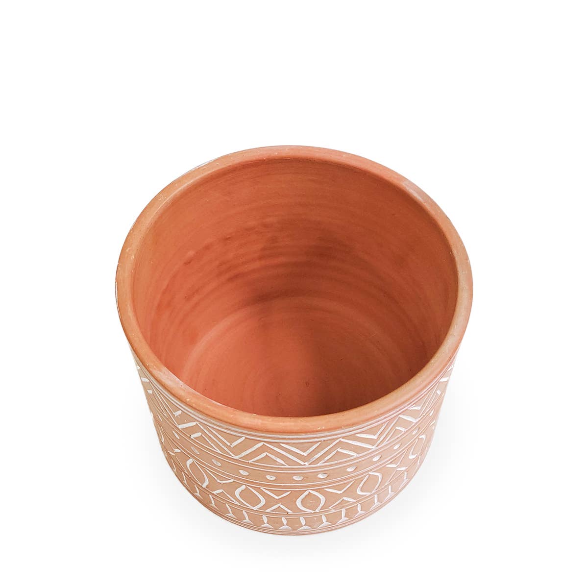 5.5" Handmade Pot Planter • Hand Etched Terracotta Pot-Small