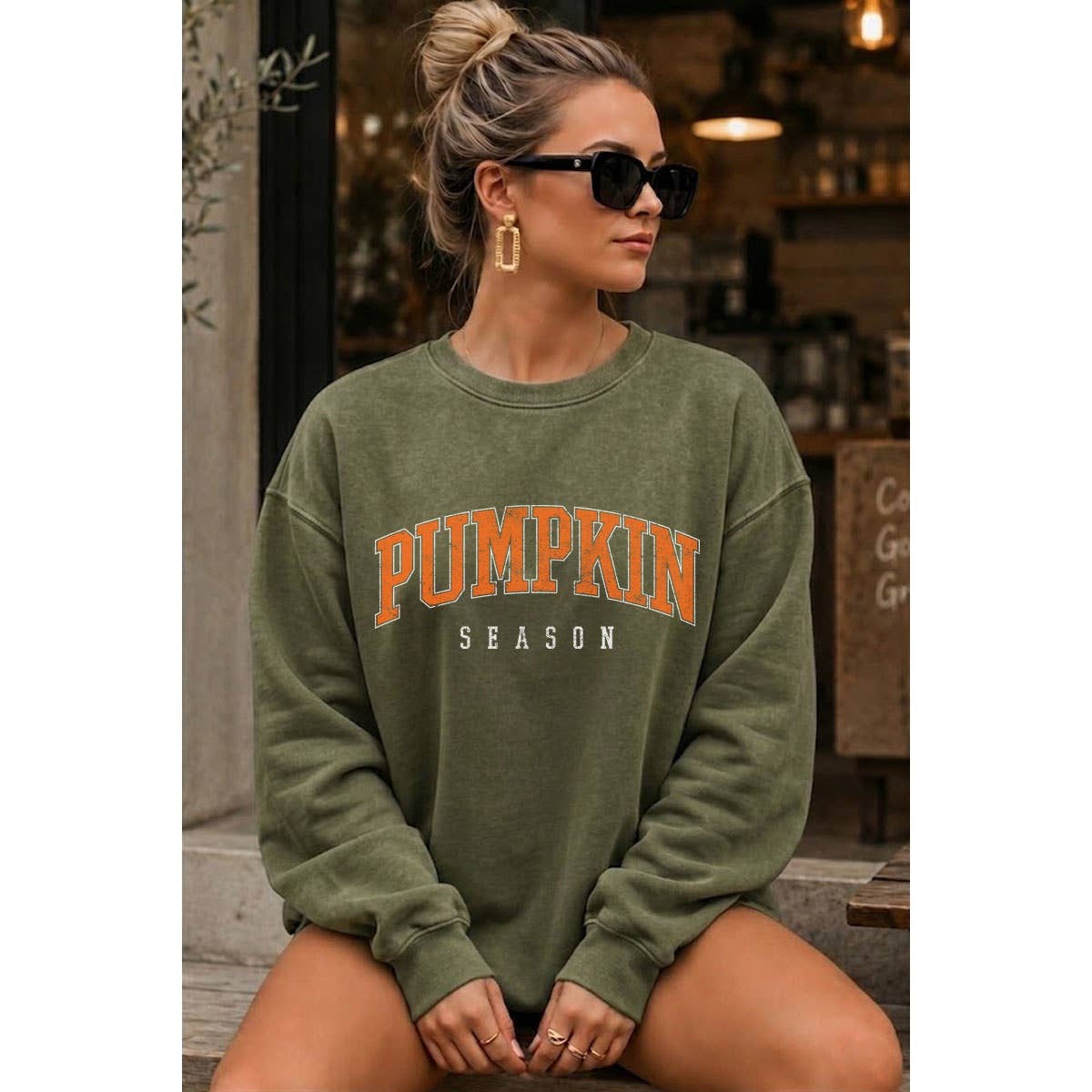 PUMPKIN SEASON MINERAL GRAPHIC  SWEATSHIRTS