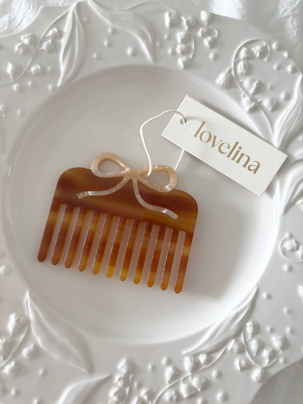 Bow Acetate Wide-Tooth Comb Holiday Gift