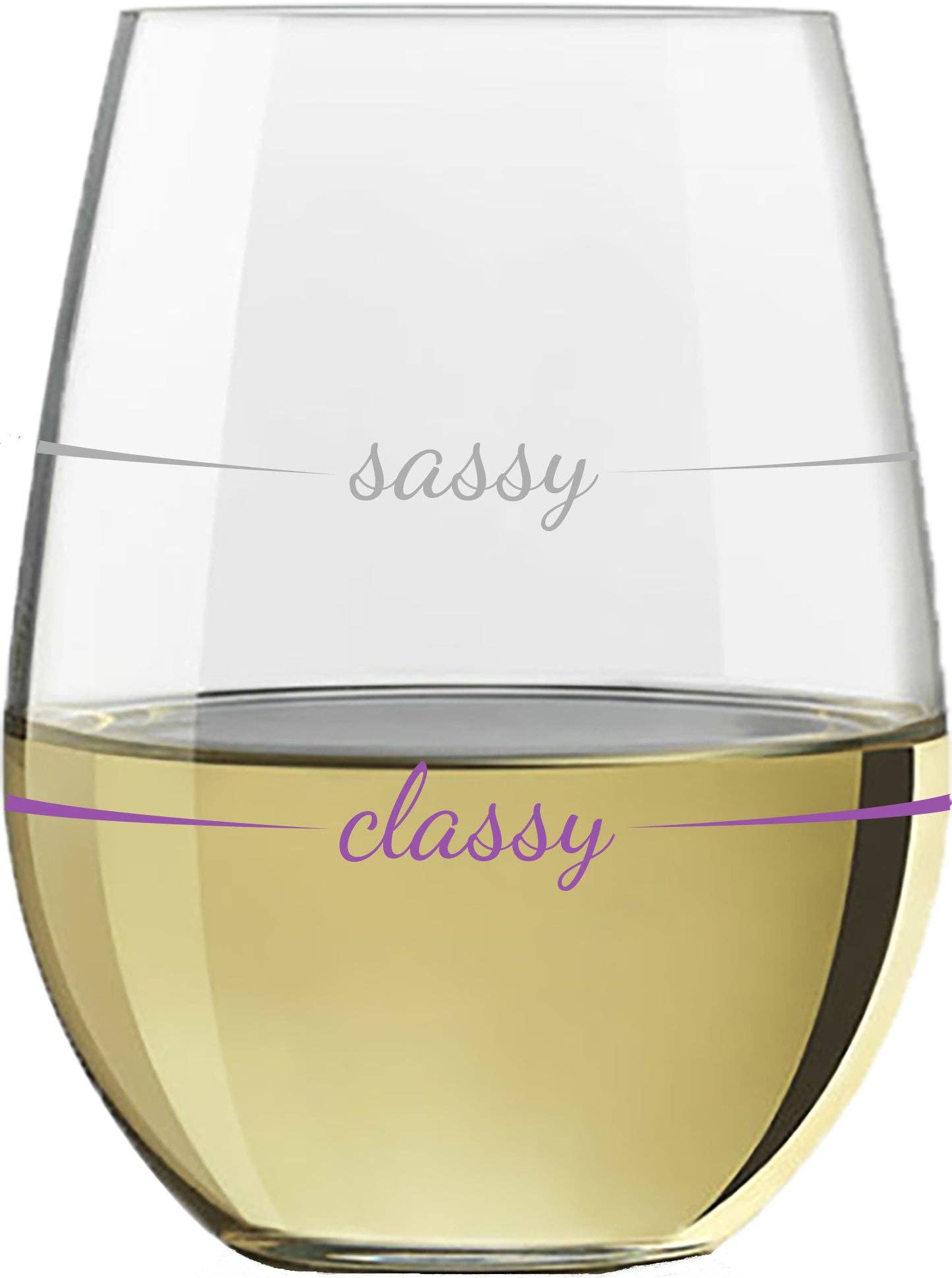 Stemless Wine Glass- Set of 2 | Classy /