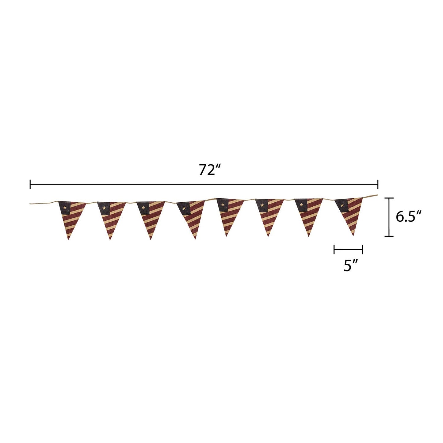 Burlap Pennant Flag Garland 6'