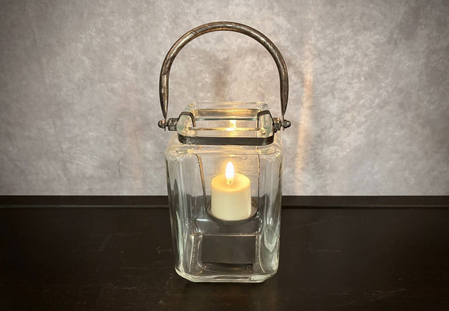 GARDEN TIME GLASS VOTIVE HOLDER 6"LX5.5"WX5.5"H