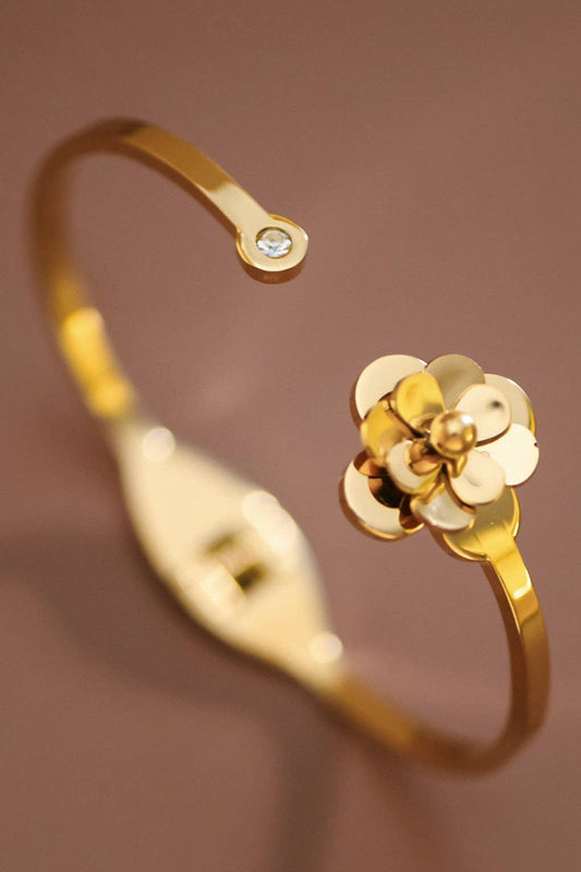 18K Gold Plated Waterproof Stainless Steel Cuff - 7618